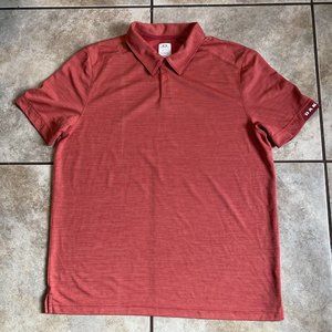 Oakley Polo Shirt Mens XL Red Heather Regular Fit Short Sleeve Golf Button